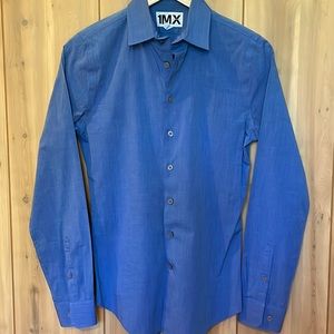 Express Men’s 1MX Extra Slim Fit Light Blue Dress Shirt